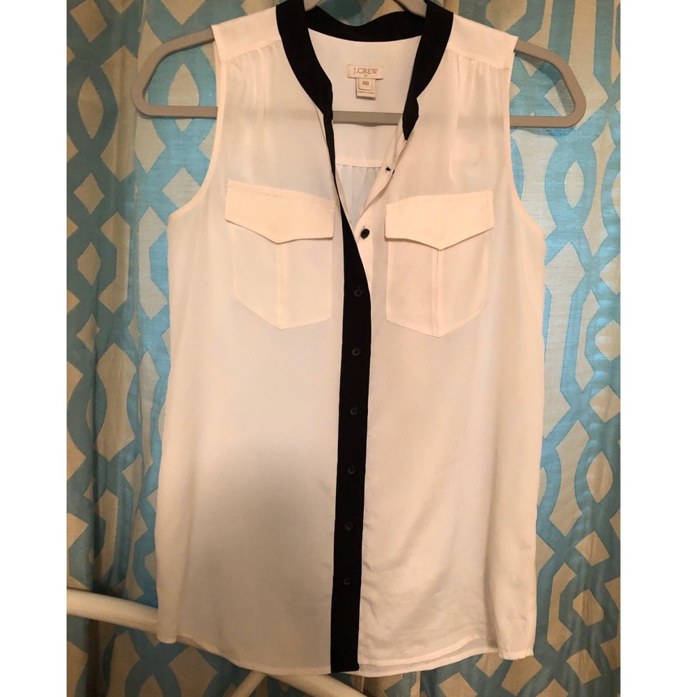 J Crew button up sleeveless shirt